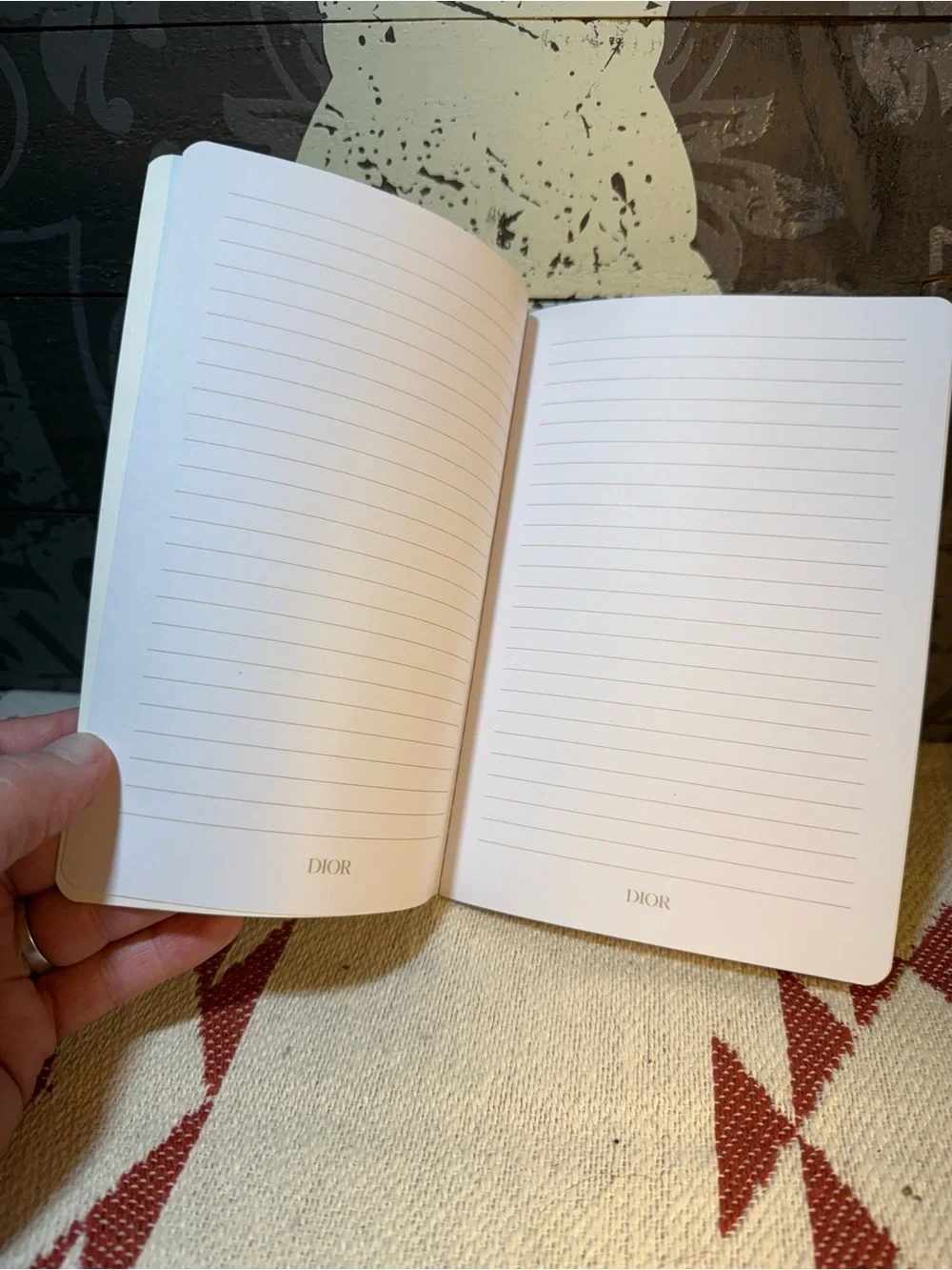 Christian Dior Floral Lined Journal Notebook Cream Colorful Botanical